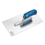 Edelstahl-GlättekelleRostfreies, gehärtetes Stahlblatt mit durchgehender Nietung. Sehr stabile Ausführung. Zum Aufziehen und Glätten von WDVS Klebstoffen, Putzen, Spachtelmassen etc.