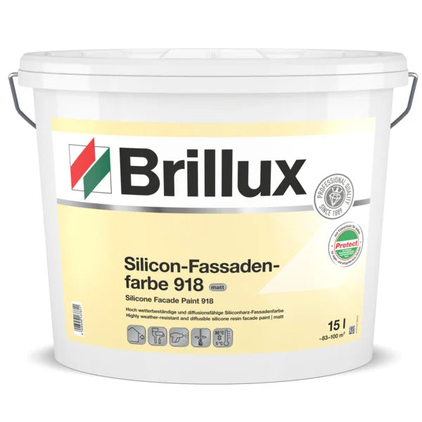 Brillux Secolux (Silicon-Fassadenfarbe) 918 - mit Protect-Ausstattung - weiß